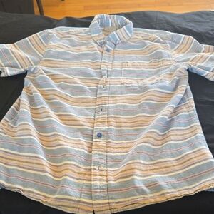 Men's Van's Striped Casual Shirt - Blue and White